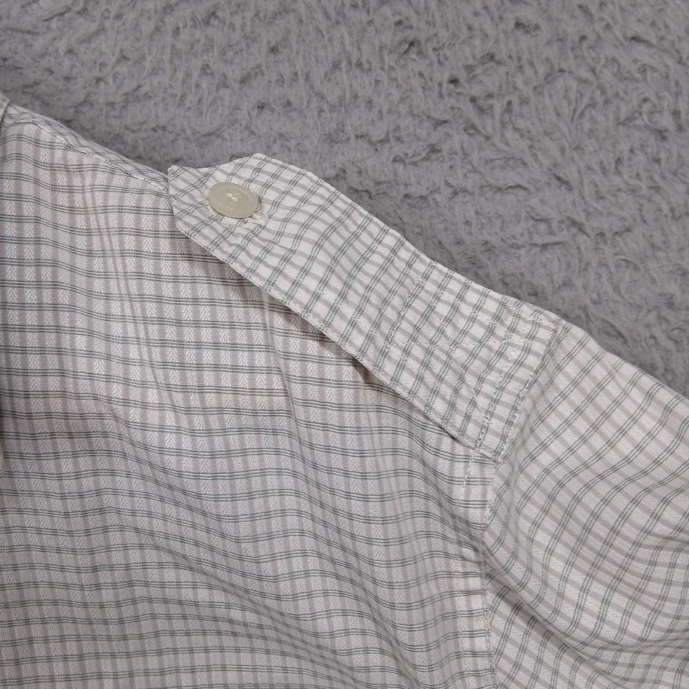 Banana Republic‎ Check Shirt Men's XL Beige Green Plaid Long Sleeve Cotton